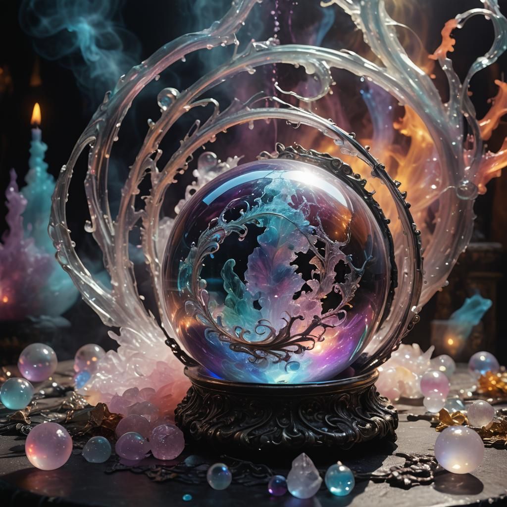 Surreal Congealed Magic Oozing from Crystal Orb