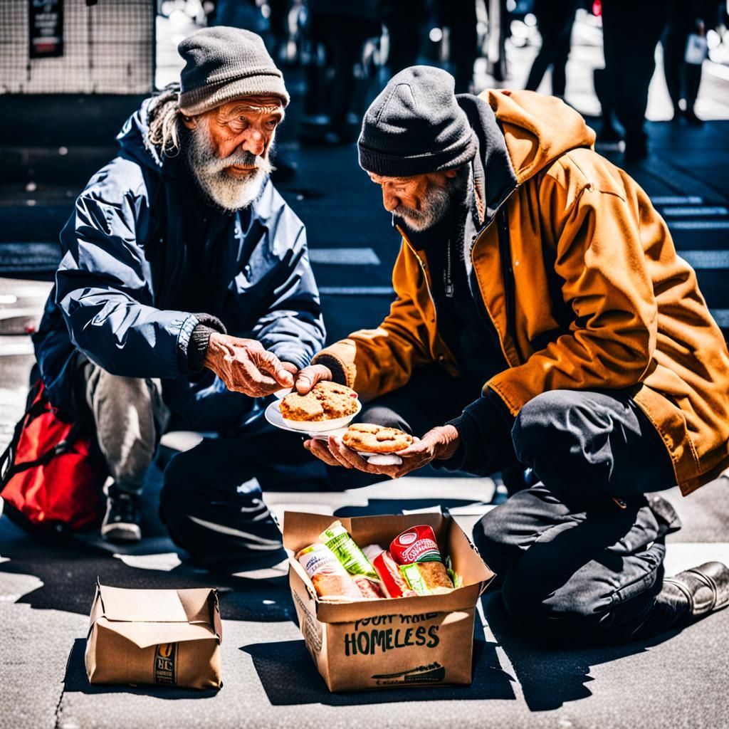 Kindness: Sharing Food with a Homeless Person