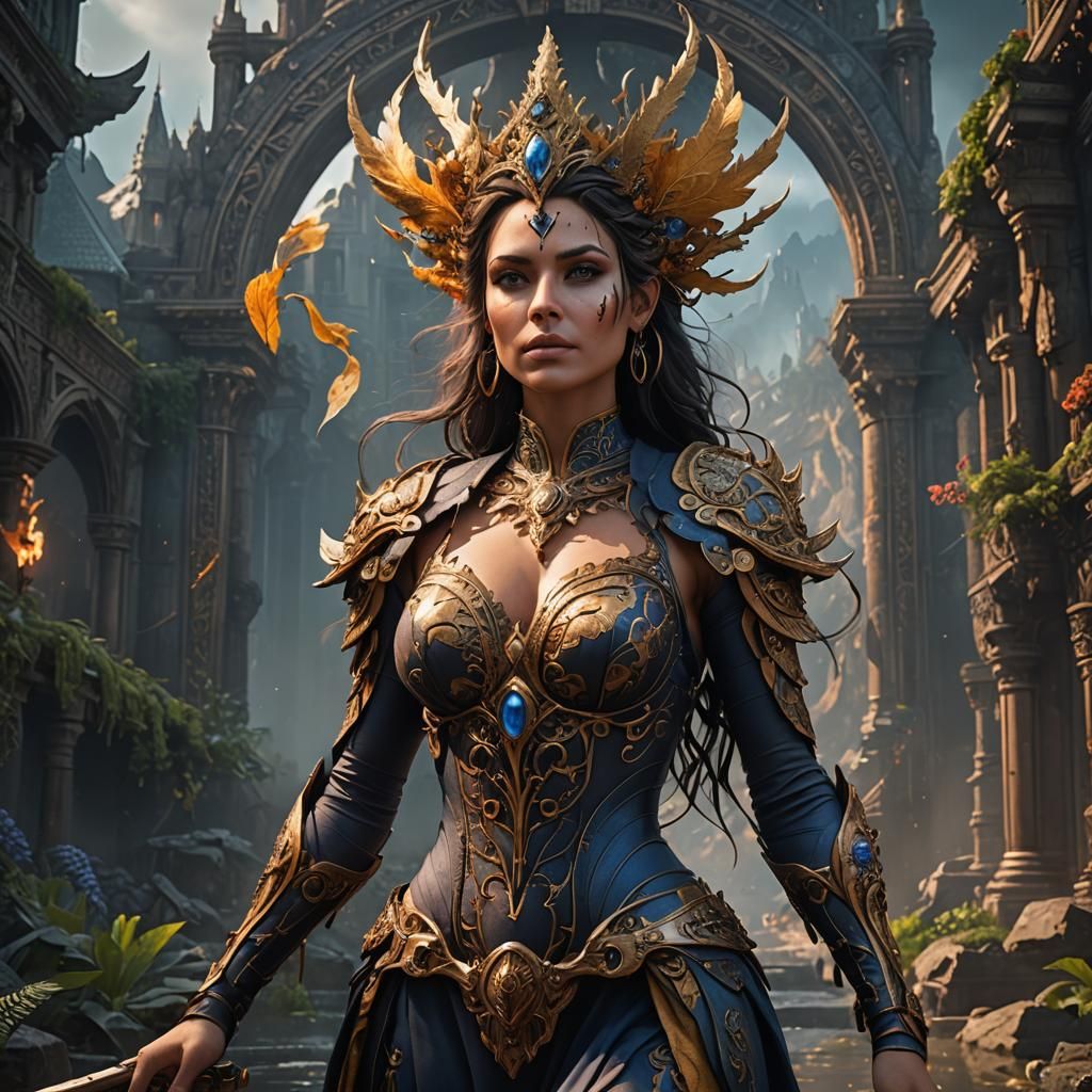 Detailed Matte Painting of a Nude Woman