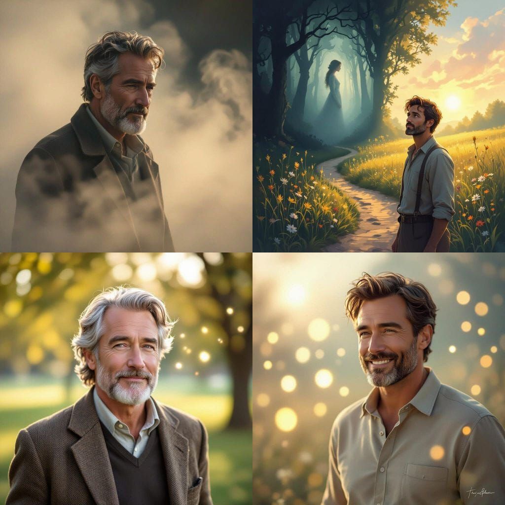 Man's Graceful Aging and Cherished Memories