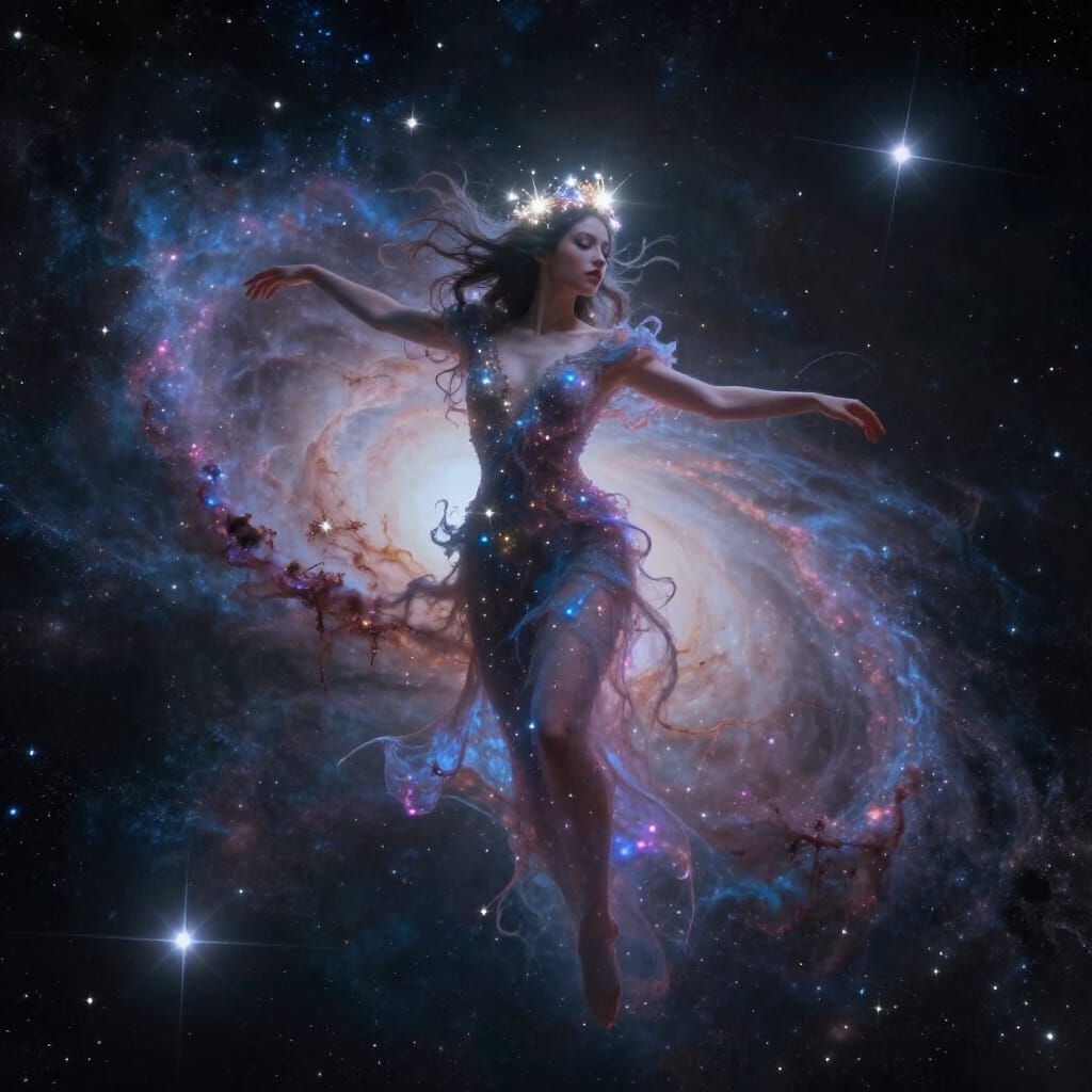 Cosmic Woman of Stardust and Galaxies