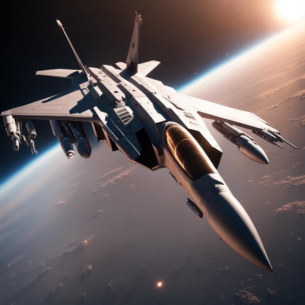 F-14 Tomcat in Space: Sci-Fi Render