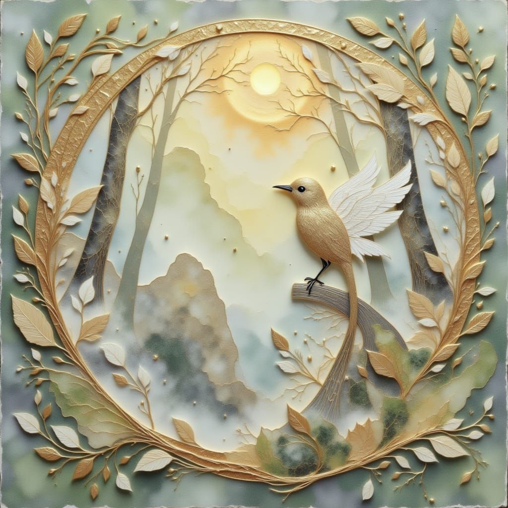 Ethereal Bachman's Warbler in Velvet Hues