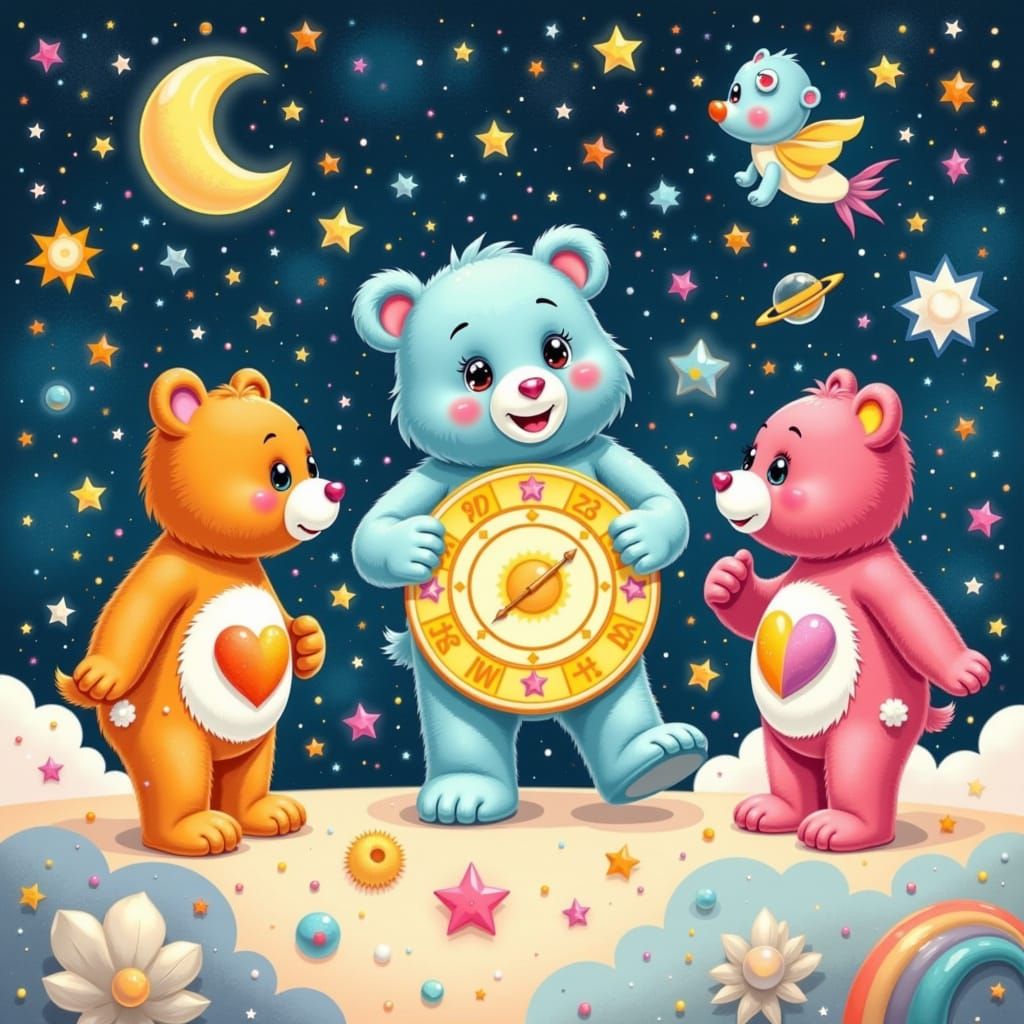 Care Bears Surrounded by Celestial Elements