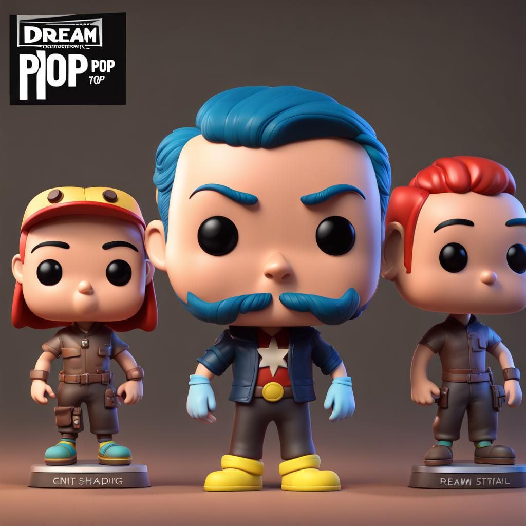 Funko Pop Figurine in 3D Digital Art Style