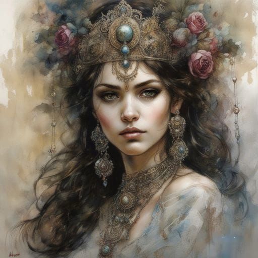 Elegant Portrait of a Persian Princess