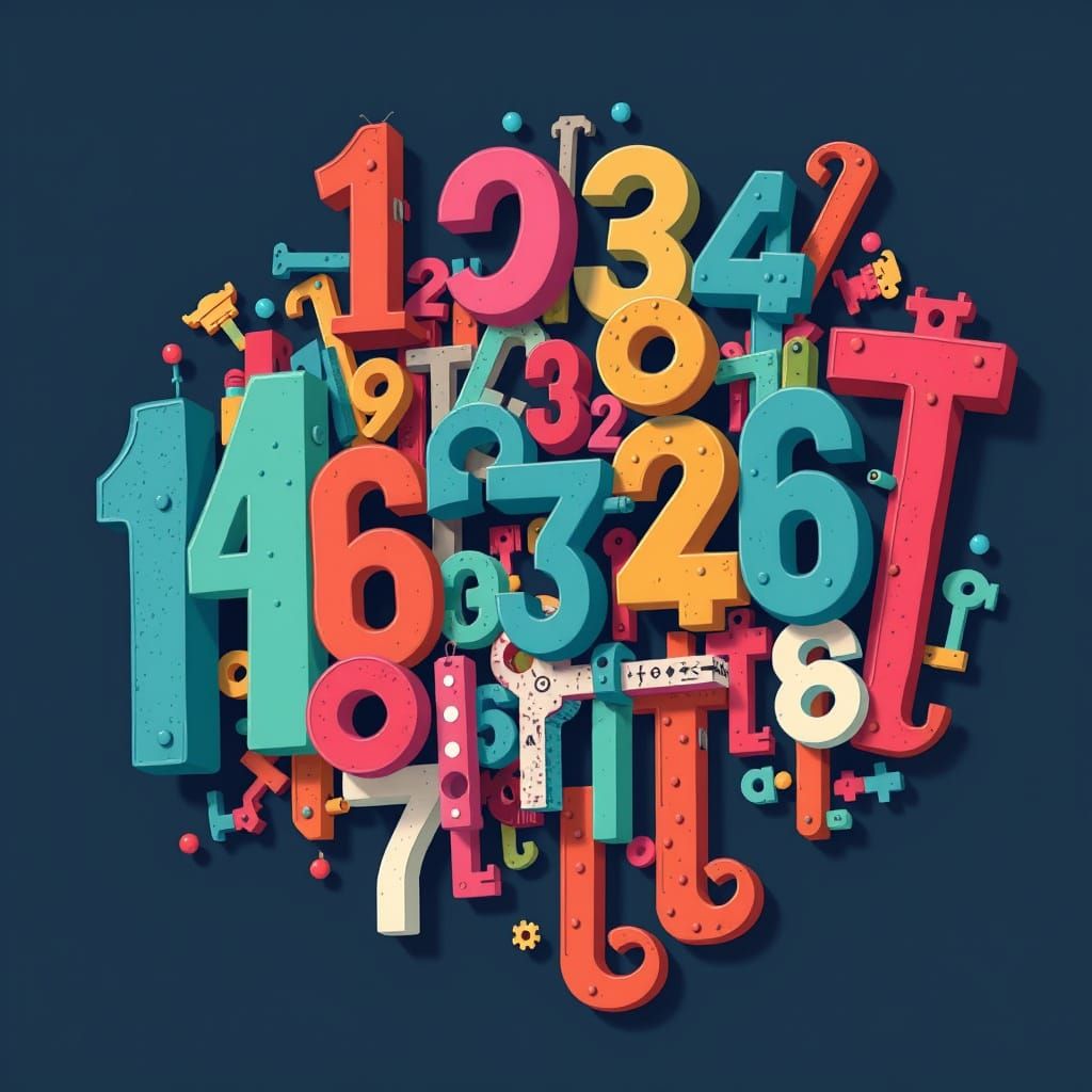 Futuristic Typography Art with Jumbled Keys