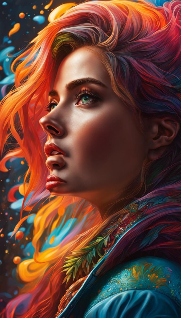 Hyperrealistic Portrait in Splash Art Style