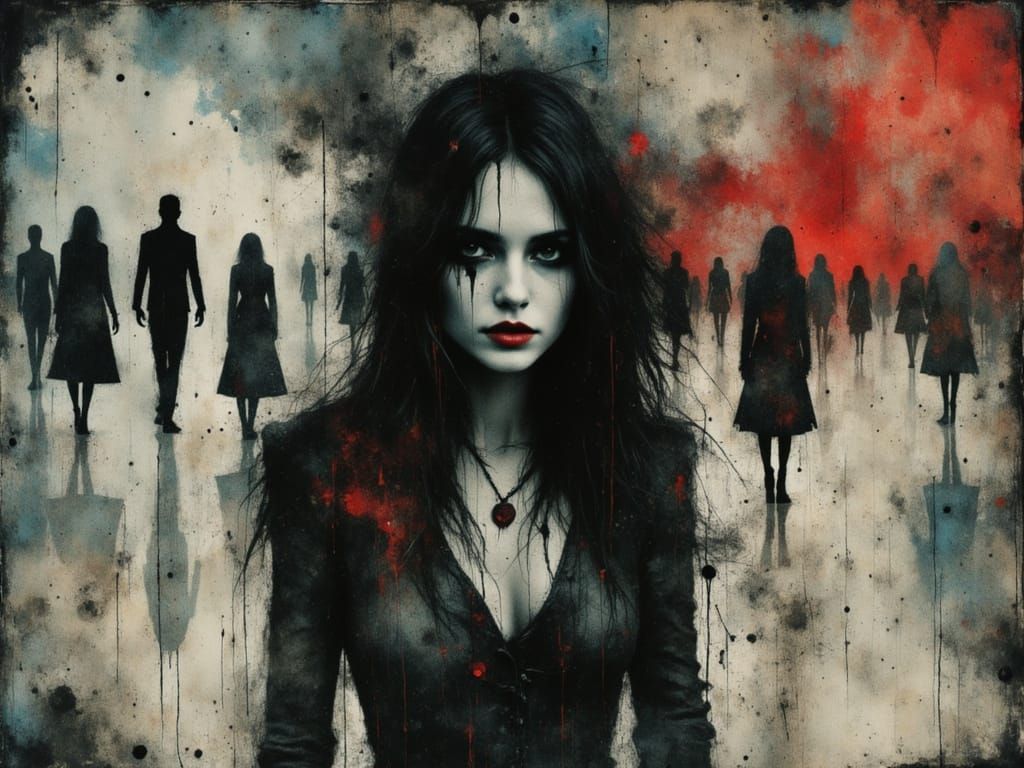 Surreal Female Figure Embodies Chaos in Watercolor and Alcoh...