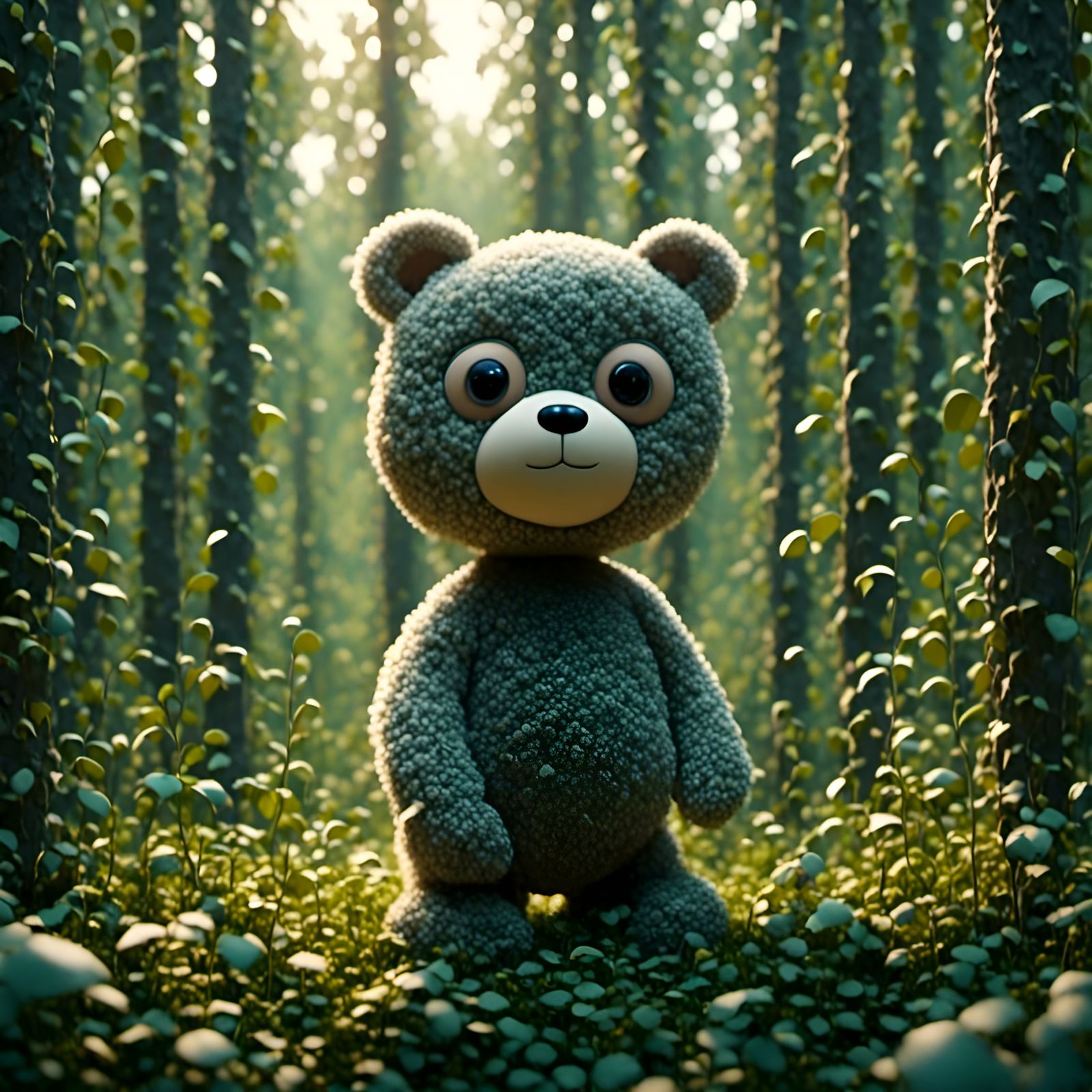 Bear with Big Eyes in Iris Fantasy Style
