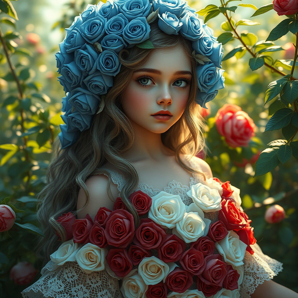 Girl with Roses: Fantasy Concept Art