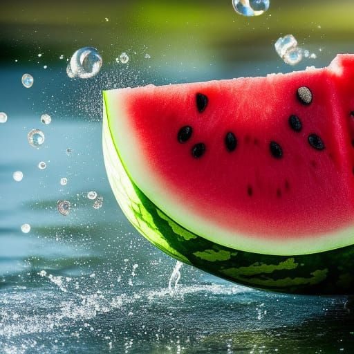Vibrant Watermelon Splash with Bokeh Effect