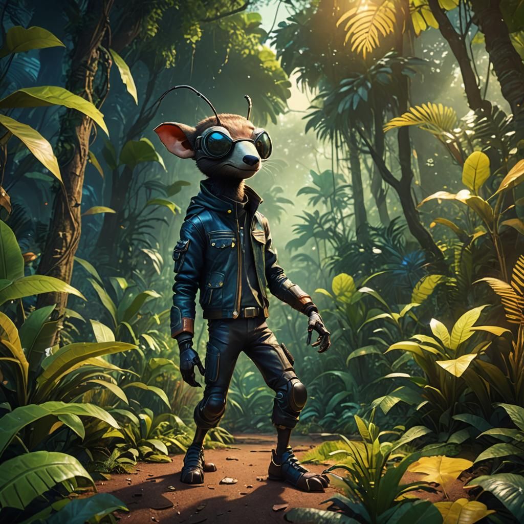 Anthropomorphic Anteater in Jungle Concept Art