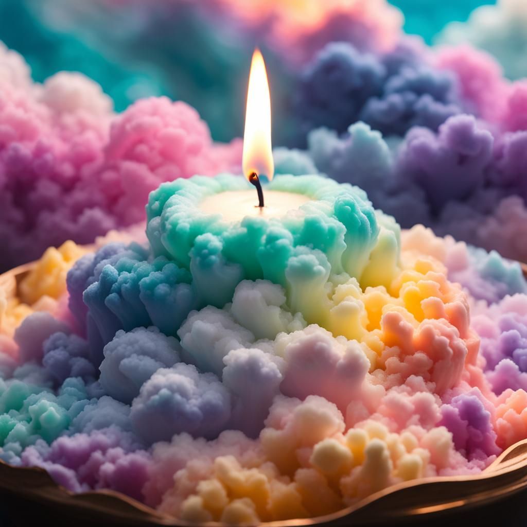 Dreamy Pastel Cloud Candles: Surreal Wax Art