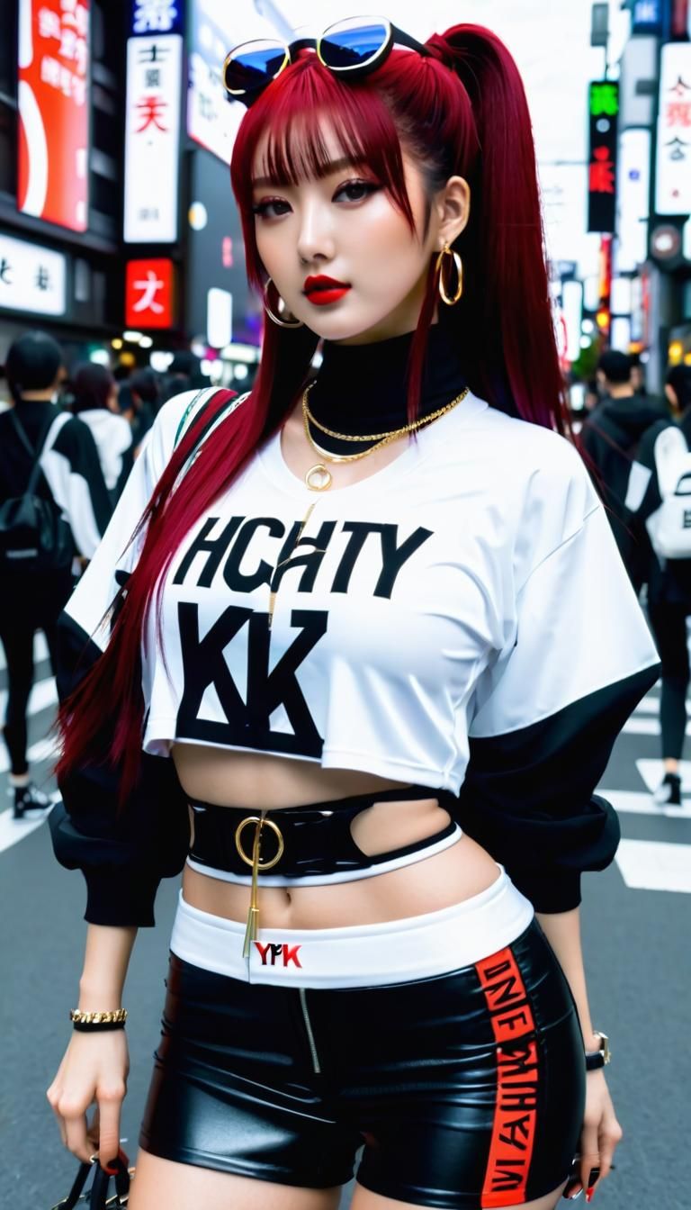 Y2K Style Outfit Inspired by K-Pop in Shibuya