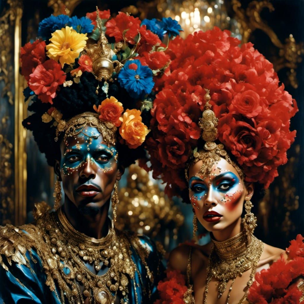 Glamorous 1980s Portrait with Chiaroscuro Lighting