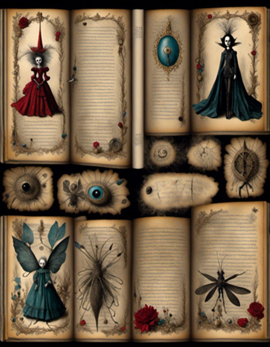 Art Illustrations of Sample Gothic Journal Pages (Continued)