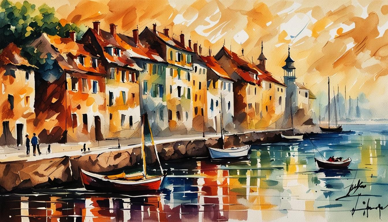 Distressed Postcard with Calligraphy and Small Drawing