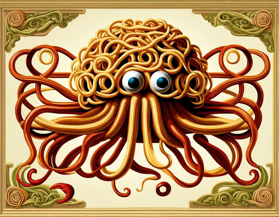 Flying Spaghetti Monster in Renaissance Style