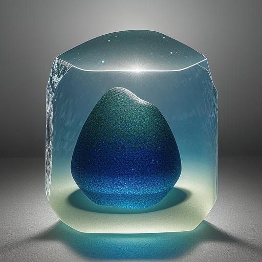 Iridescent Sea Glass in Cubist Style