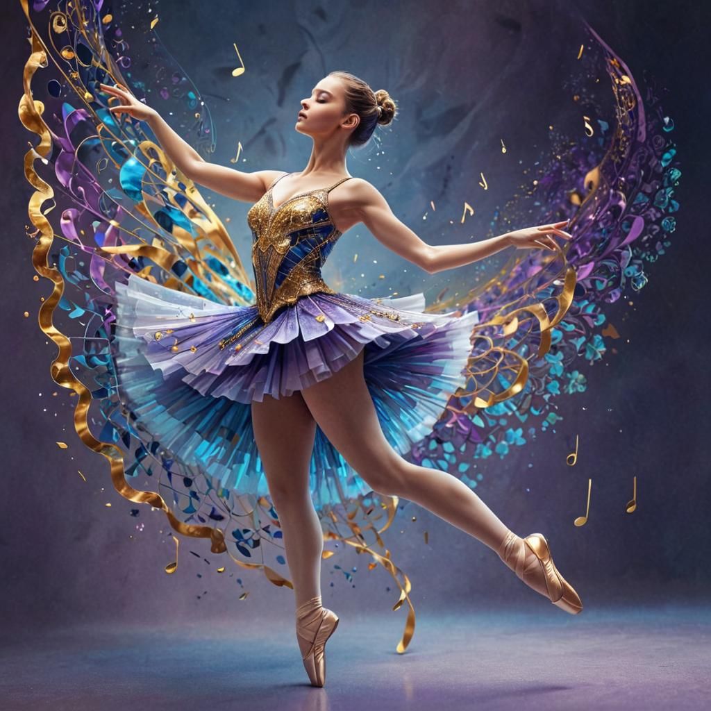 Ballerina's Fractal Dance in Hyperrealistic Detail