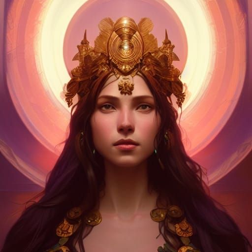 Goddess Portrait in Hyperdetailed Digital Art Style