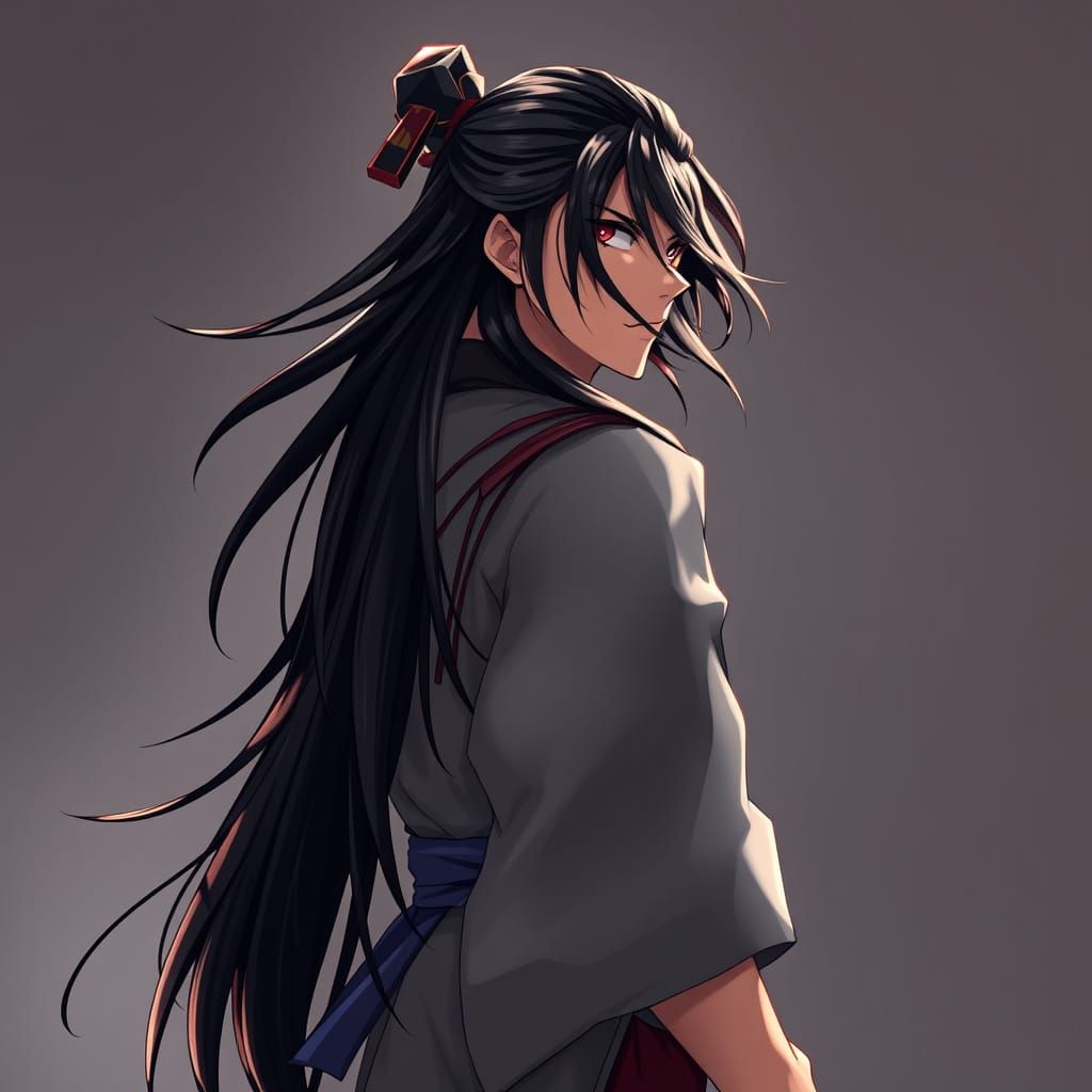 Majestic Samurai in Traditional Attire