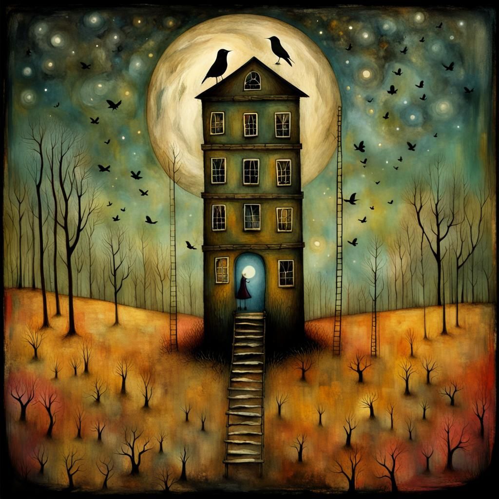 Melancholy Folk Art Inspired by Bright Eyes