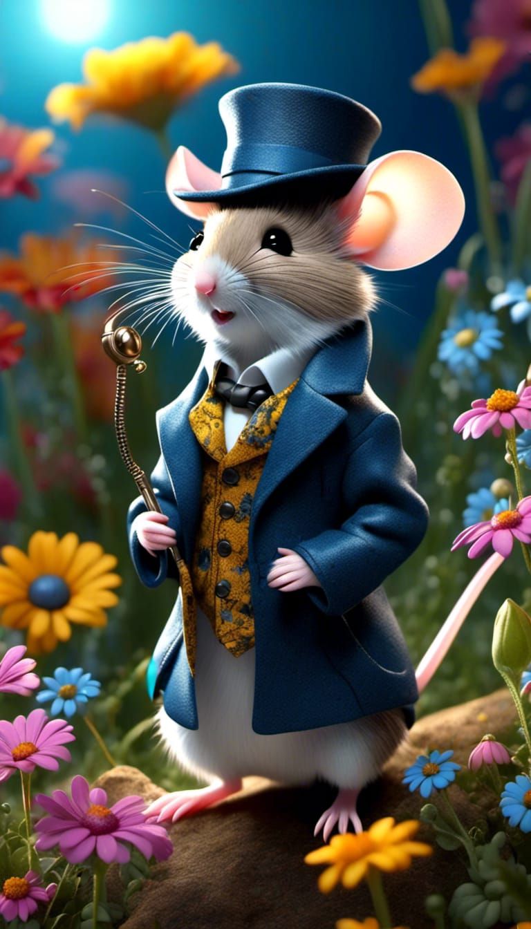 Sherlock Holmes Mouse Detective in Fairytale Style