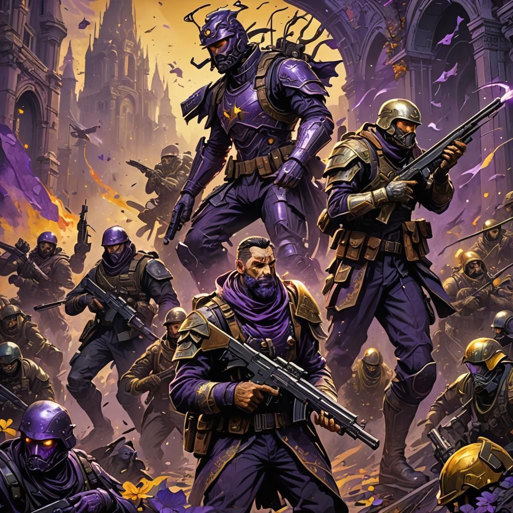 Epic Battle: Dark Fantasy Art in Art Nouveau Style