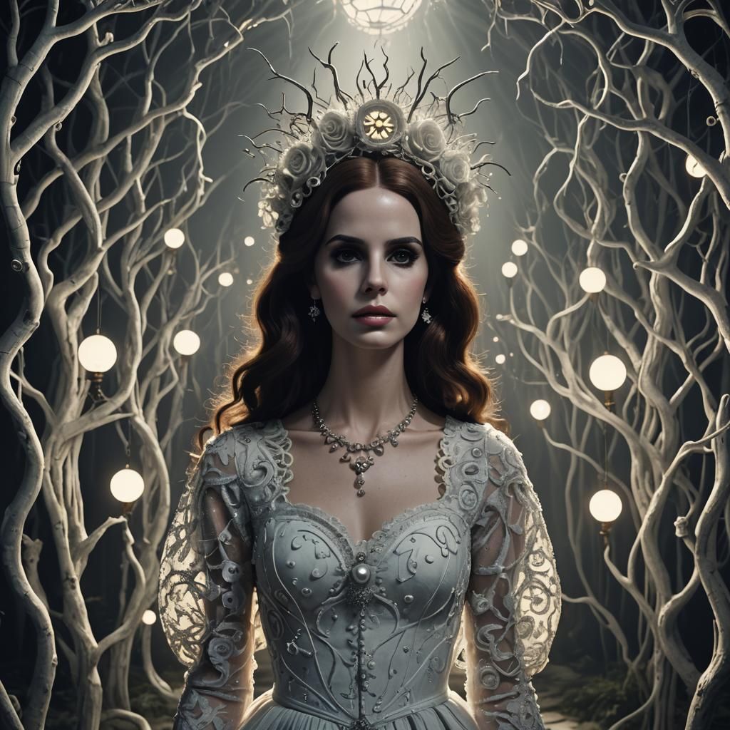 Intricate Portrait in Tim Burton Style with Dynamic Lighting