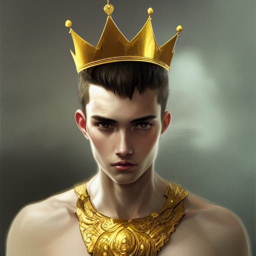 Boy King Portrait in Hyperdetailed Style