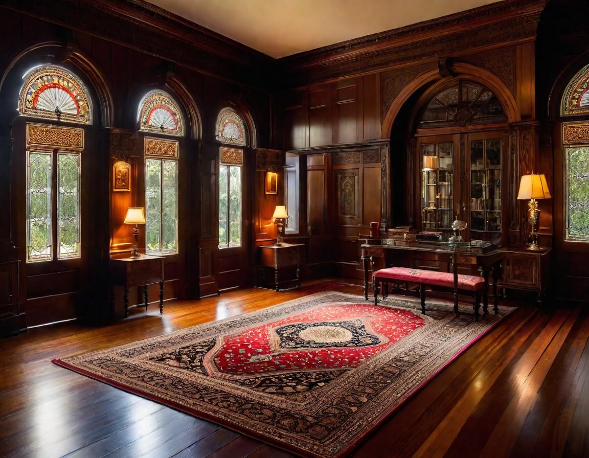 Grand Victorian House Interior at Magic Hour