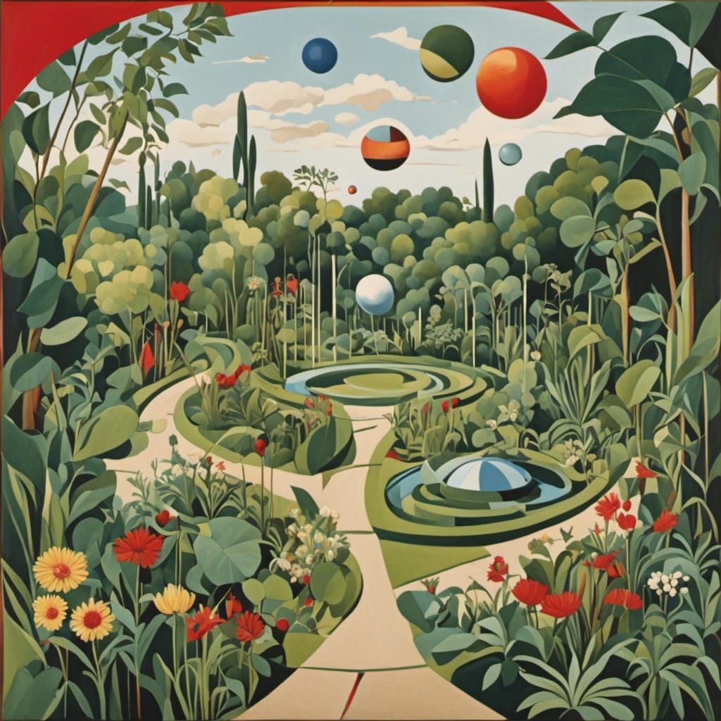 Surreal Planetary Garden in Lissitzky Style