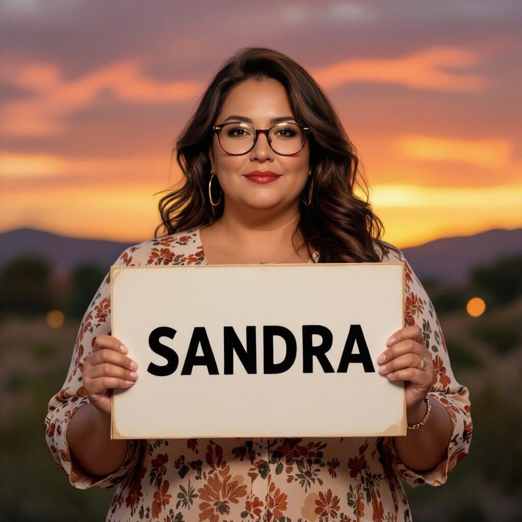 Portrait of a Woman Named Sandra in Impressionist Style