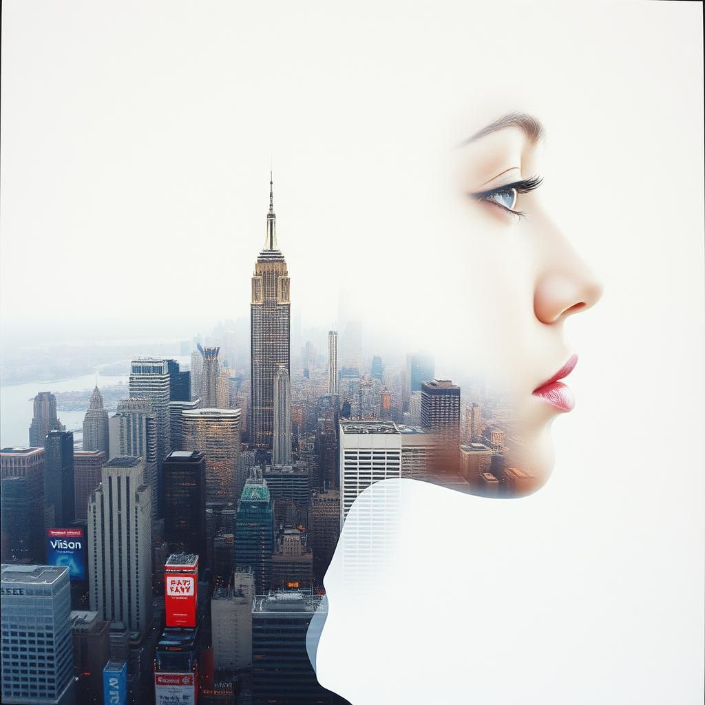 City Meets Face: An Expressionist Double Exposure