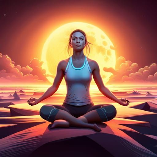 Meditating Woman: Tranquility in Detailed 3D Art
