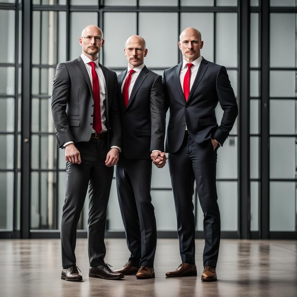 Handsome Men in Suits Holding Hands