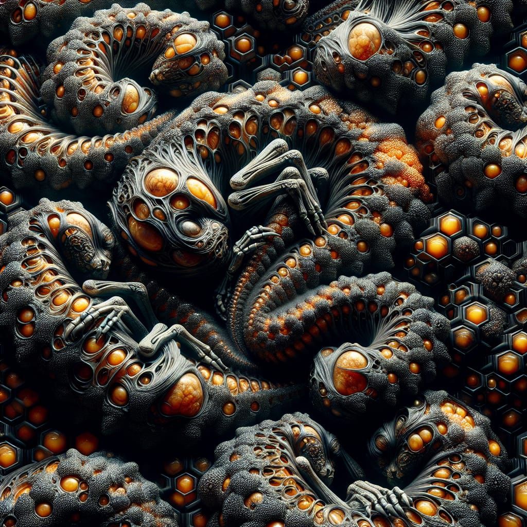 Dystopian Biomechanical Creatures in Hyper-Realistic Detail