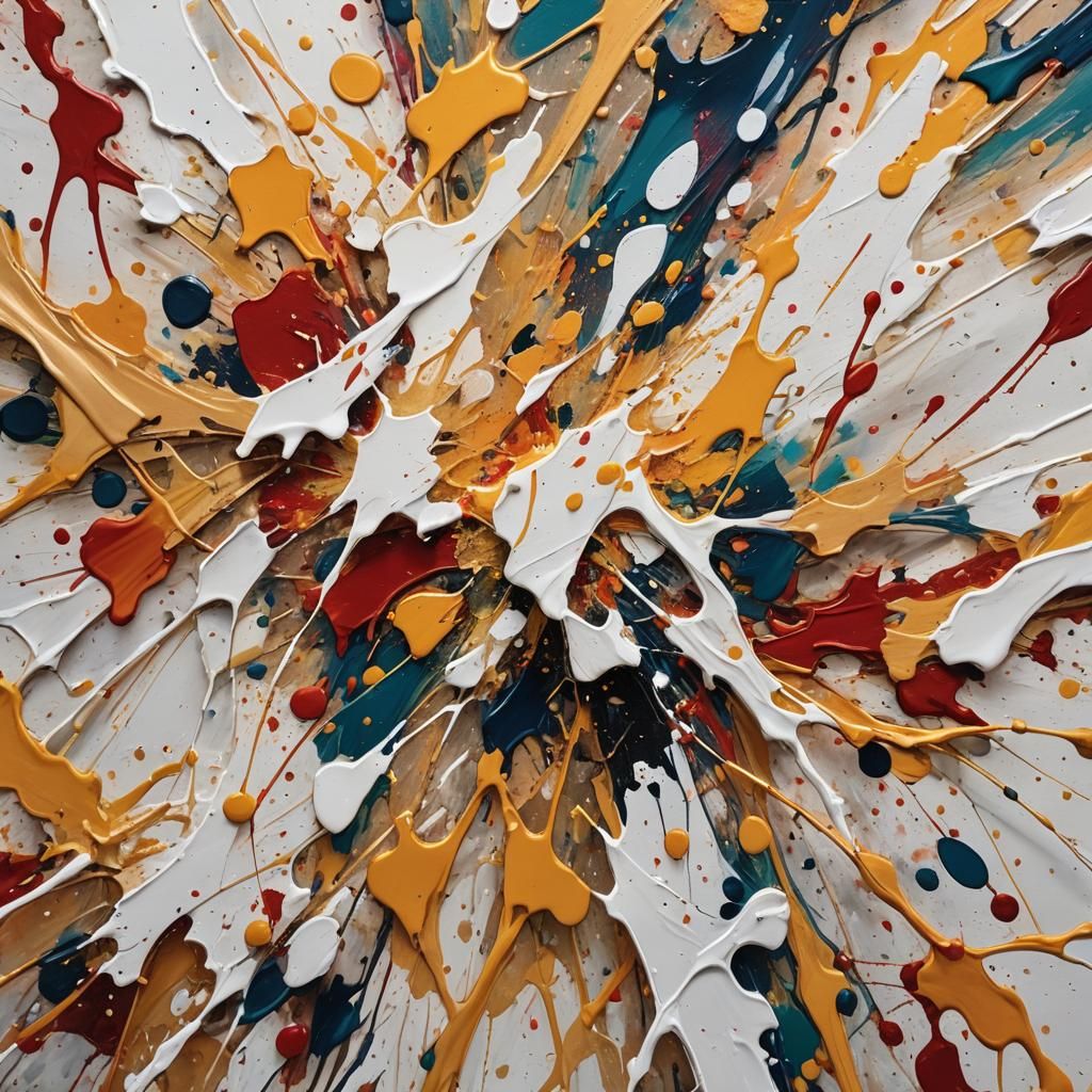 Abstract Expressionism: Vibrant Paint Splatters in 8K