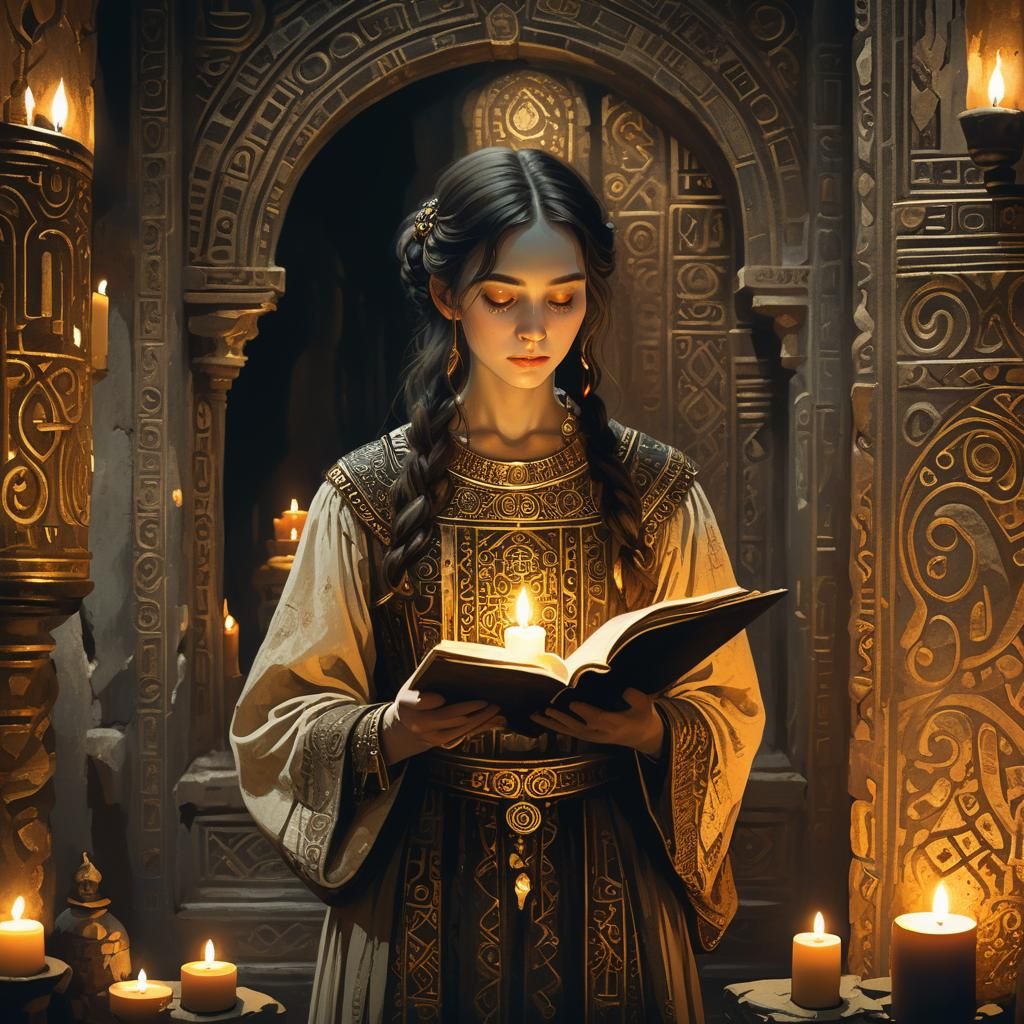 Mysterious Artifact Held in Candle-Lit Chamber