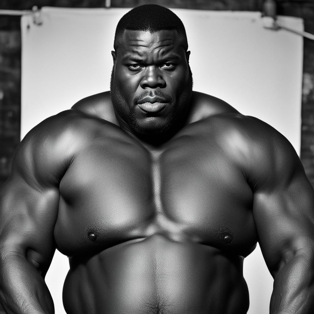 Striking Portrait of a Man Licking His Lips