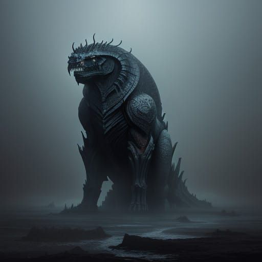 Majestic, Dark Blue, Mystical Creature Reigns Supreme in a H...