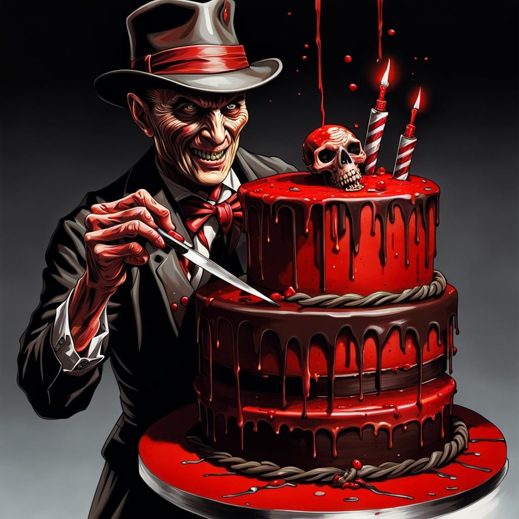 Freddy Krueger Cuts Bloody Wedding Cake
