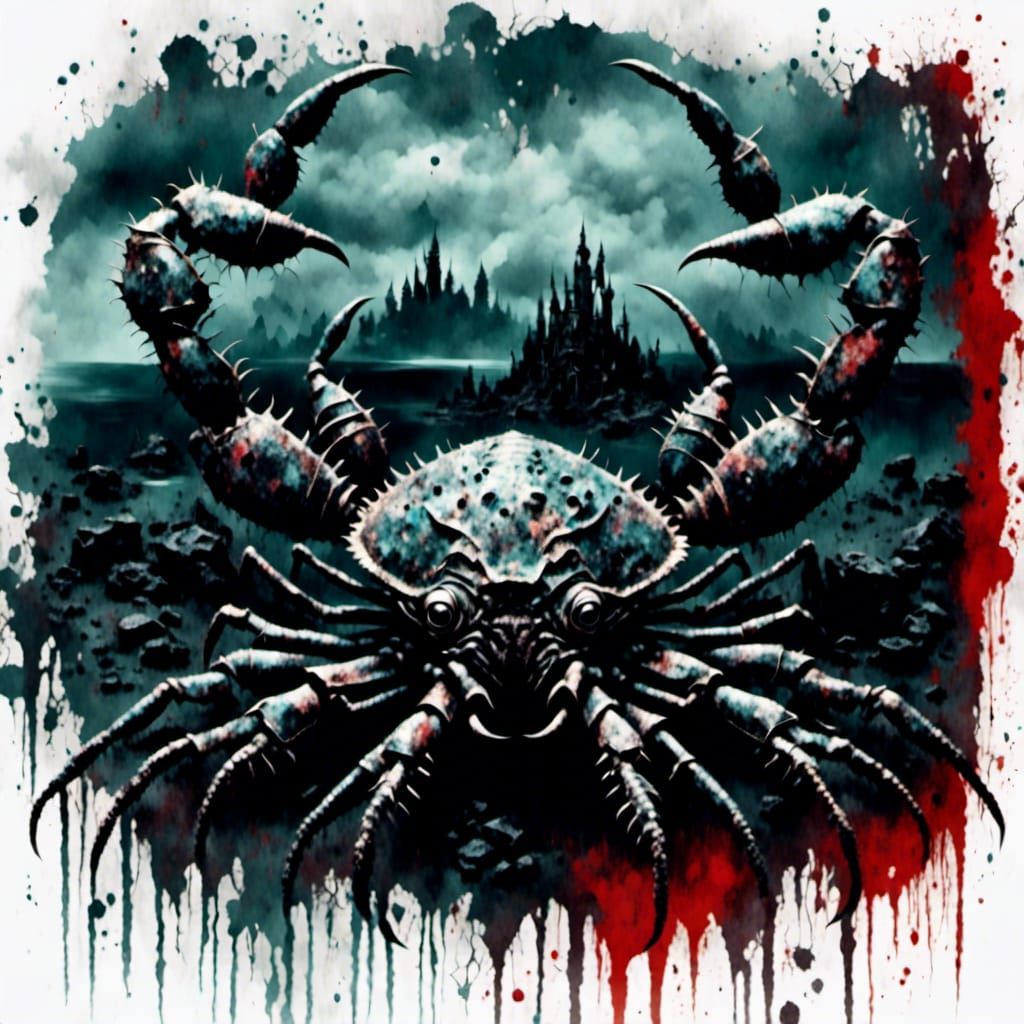 Detailed Scissor Crab Monster Painting