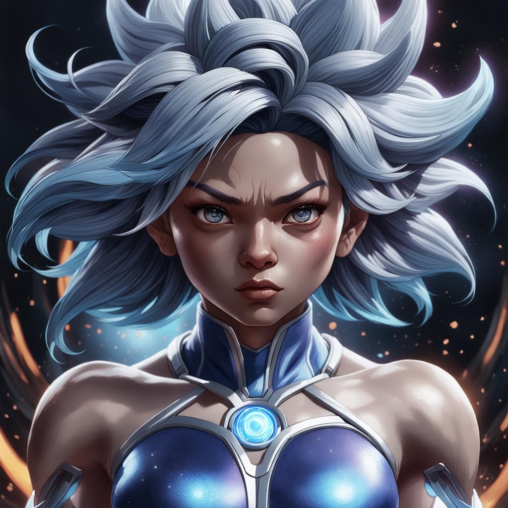 Chi Chi Ultra Instinct Portrait in Hyperdetailed Style