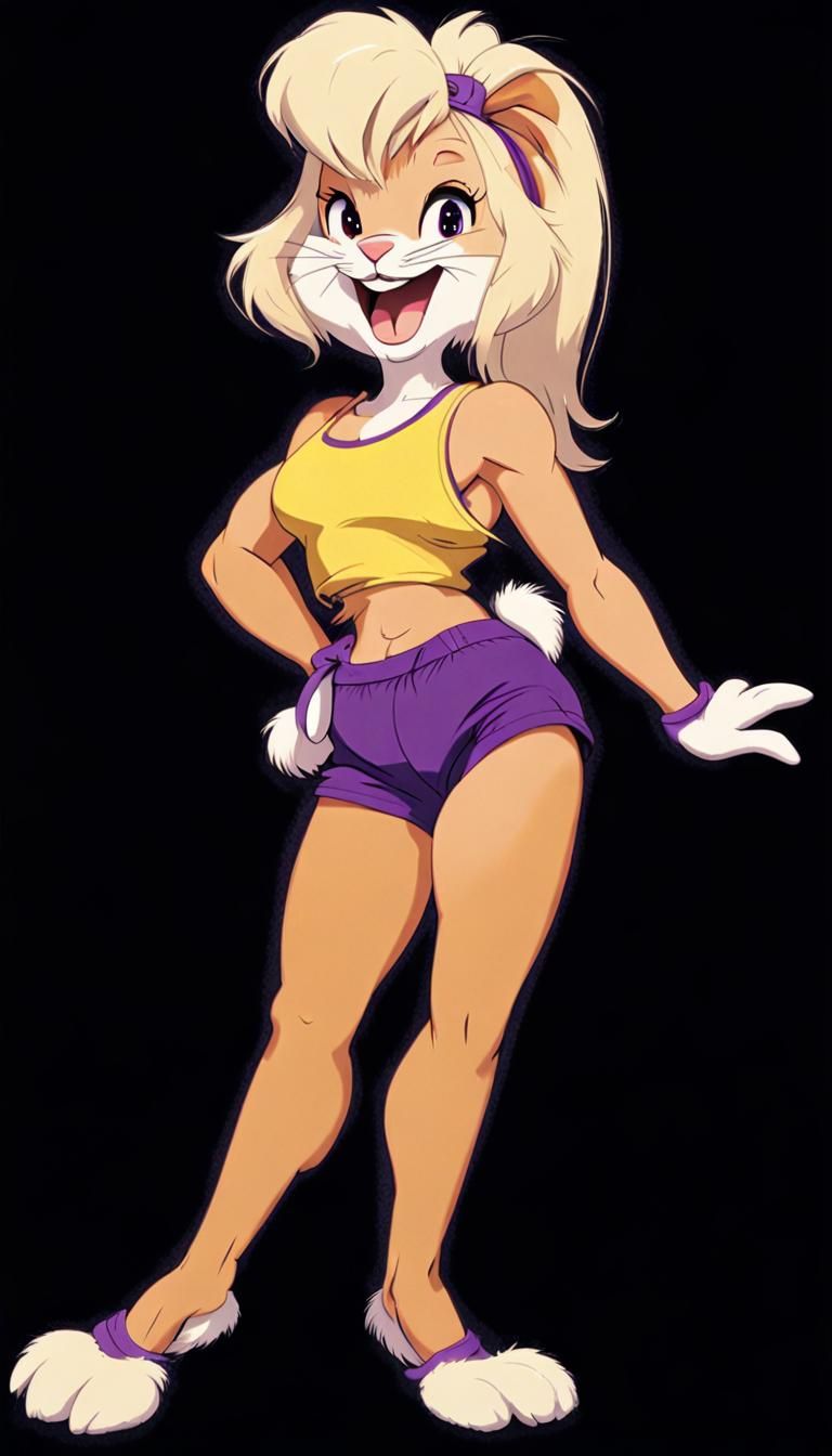 Anthropomorphic Bunny Girl with Blonde Bangs