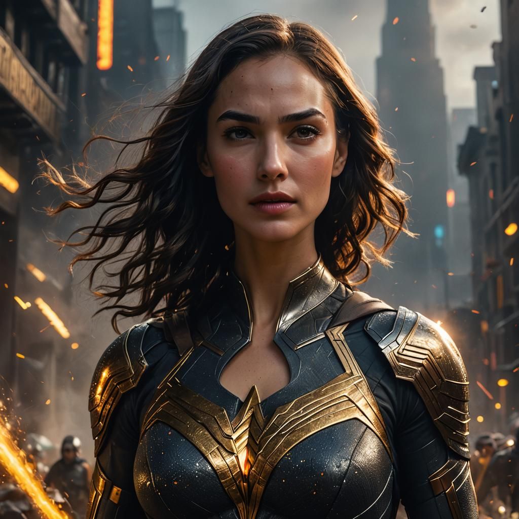 Female Superhero with Magic Dust, Dark Fantasy Art