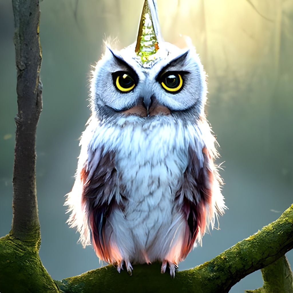 A cute owl with Horn