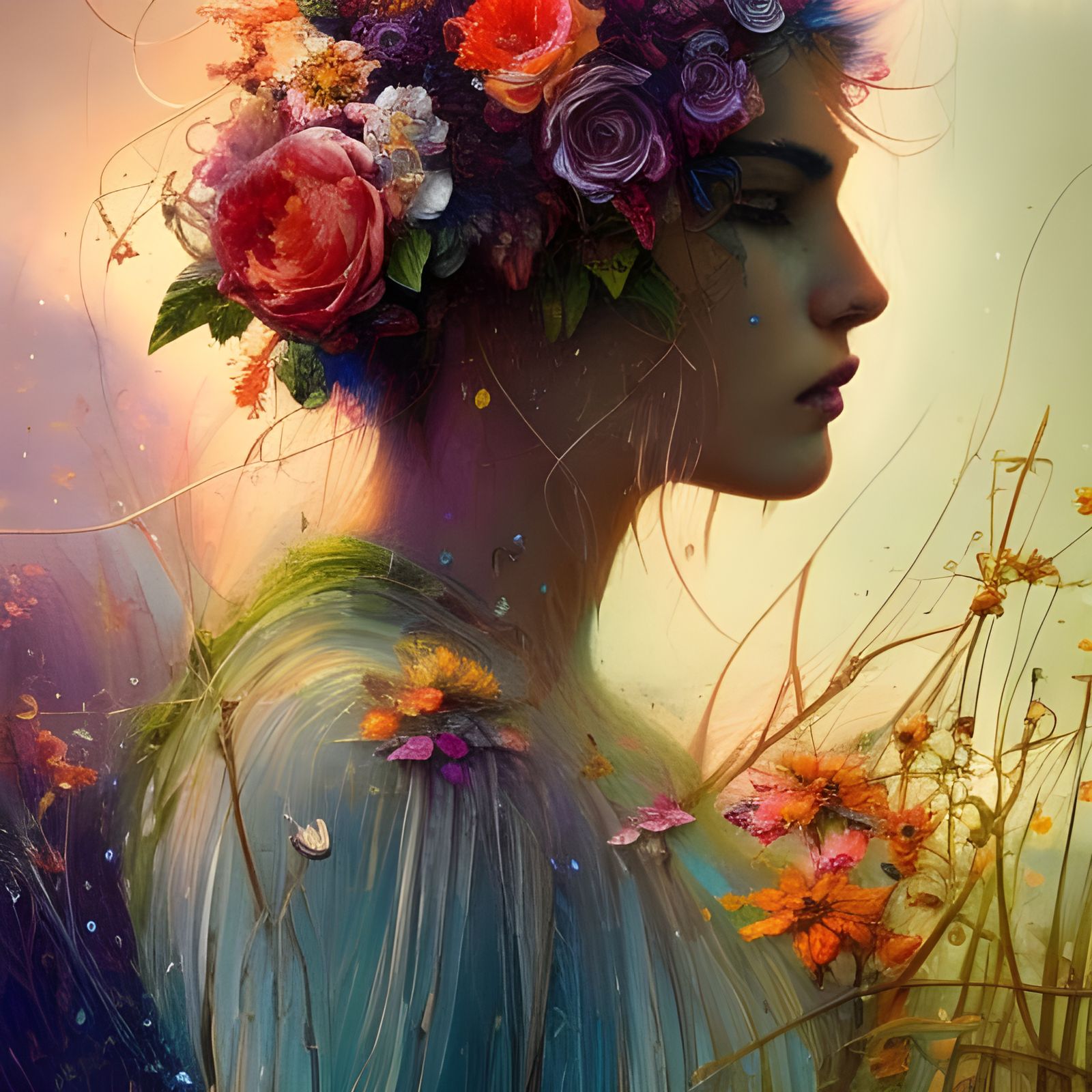 Dreamy Nature Landscape Illustration with Vivid Colors